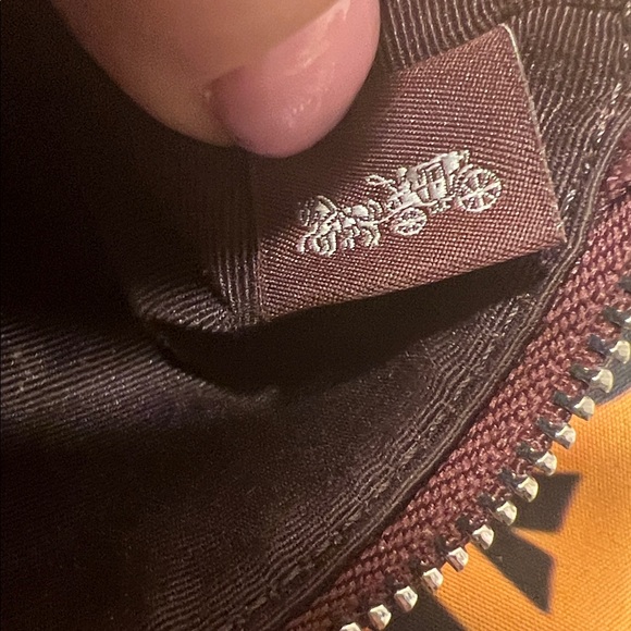 Coach Corner Zip Wristlet With Coach Stripe - Picture 9 of 11